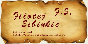 Filotej Sibinkić vizit kartica